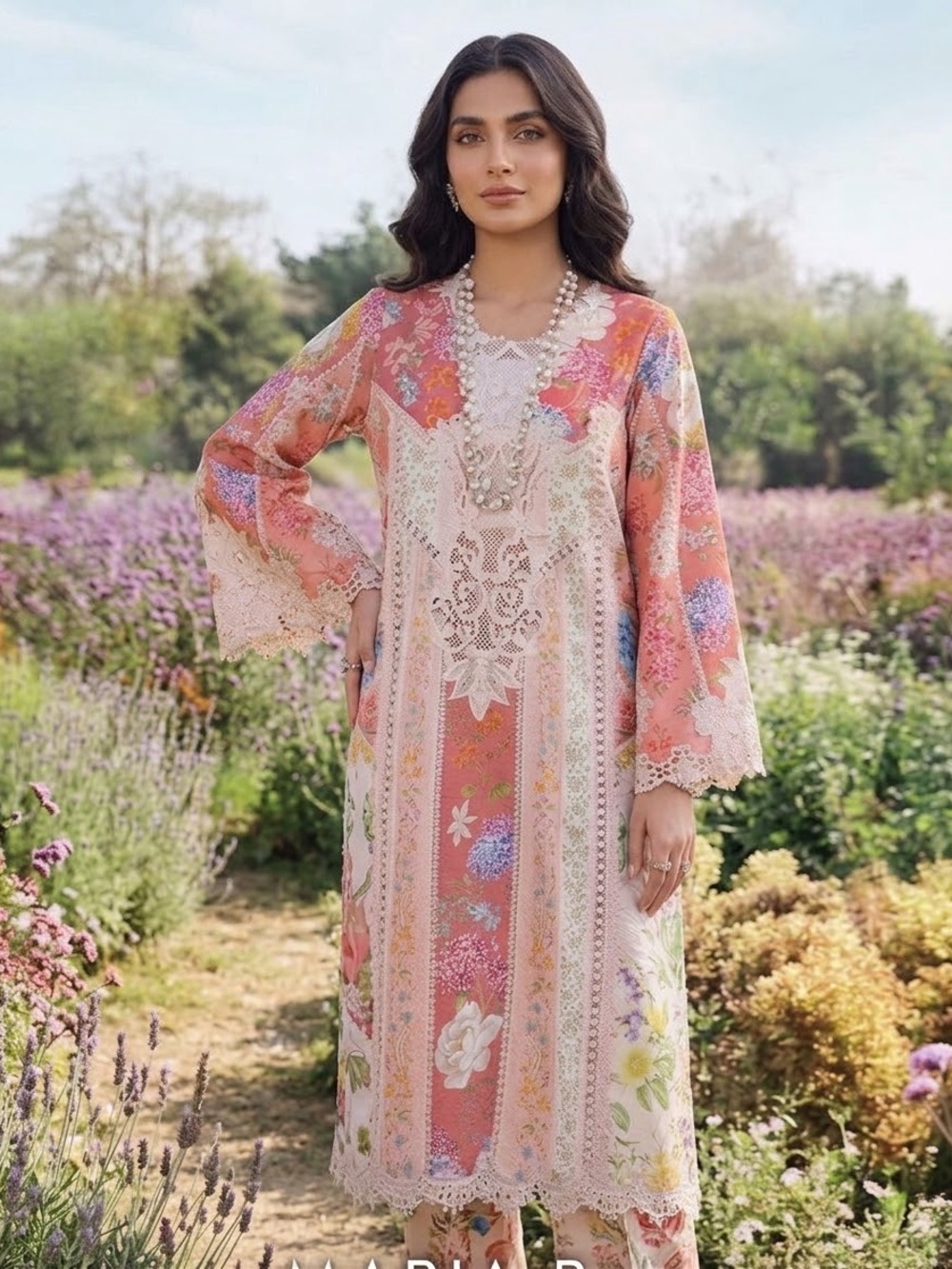 Maria B. Prints embroidered lawn tunic, size S